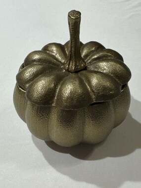 Threshold with Studio McGee Gold Recycled Aluminum Pumpkin Decorative Box
